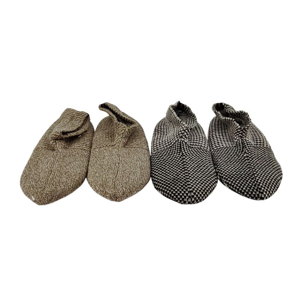 Quince Women Fleece Lined Gripper Slippers (2-pack) Shoes Gray OS